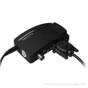 Plug and play BNC PC to TV Converter 12V with S - video abl